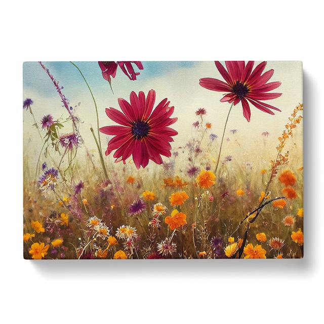 Masterful Wildflowers Floral - Wrapped Canvas Graphic Art ClassicLiving Size: 40cm H x 60cm W x 3cm D on Productcaster.