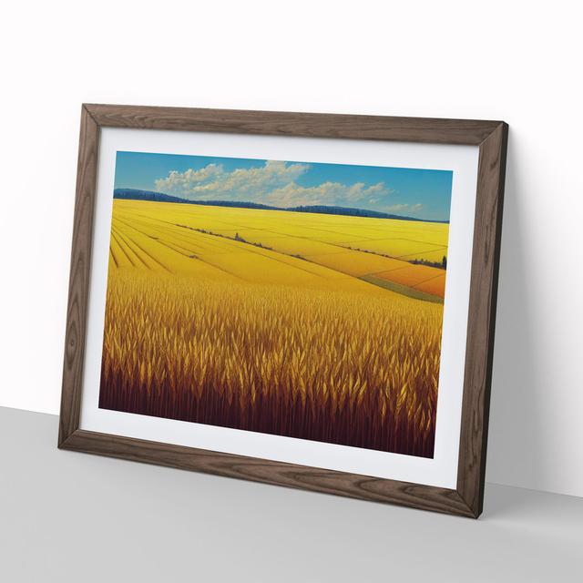 Beautiful Wheat Field - Picture Frame Graphic Art Brambly Cottage Size: 34cm H x 46cm W x 2cm D, Frame Colour: Walnut Frame on Productcaster.