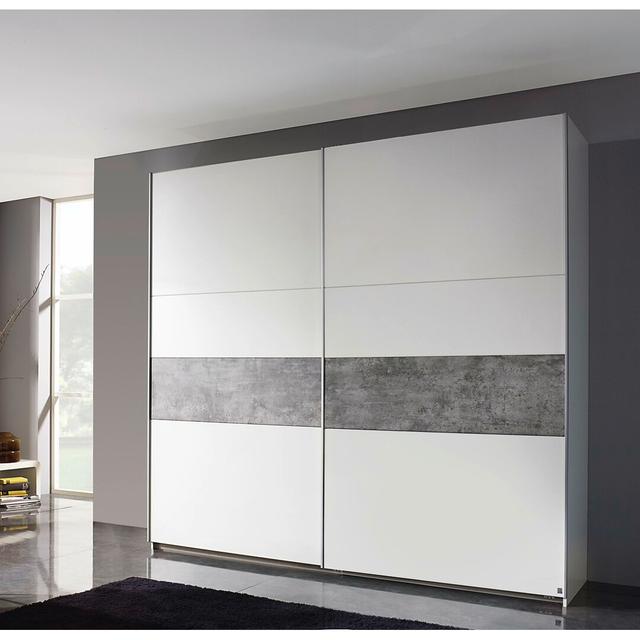 Schwebetürenschrank Korbach Rauch Optionale Innenausstattung: Basic, Maße: 210 cm H x 261 cm B x 59 cm T on Productcaster.