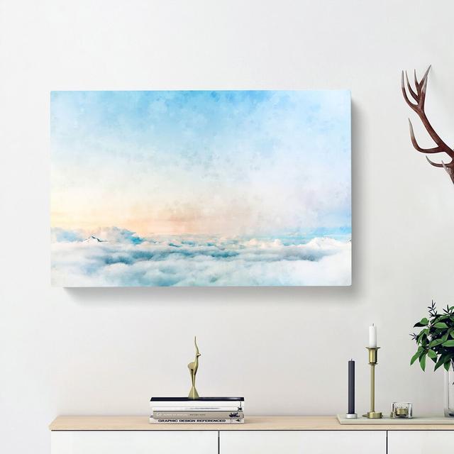 Peak of a Mountain - Wrapped Canvas Painting Print East Urban Home Size: 35cm H x 50cm W x 3cm D on Productcaster.