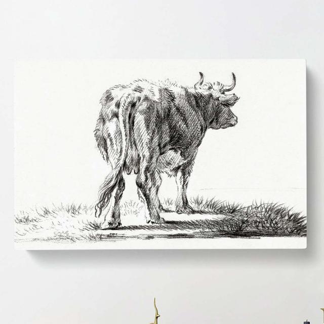 The Rear of a Cow by Jean Bernard - Wrapped Canvas Drawing Print East Urban Home Size: 35cm H x 50cm W x 3cm D on Productcaster.