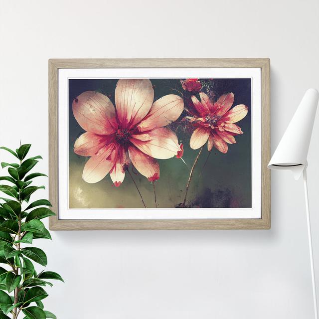 Dreamlike Modern Flowers - Picture Frame Graphic Art Marlow Home Co. Size: 34cm H x 46cm W, Frame Colour: Oak on Productcaster.