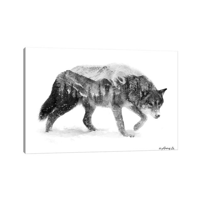 Black & White Wolf I by Andreas Lie - Wrapped Canvas Graphic Art Print Alpen Home Size: 66.04cm H x 101.6cm W x 1.91cm D on Productcaster.