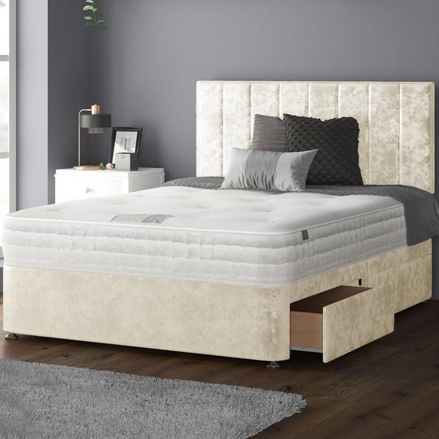 Ohiowa Divan Bed Base Fairmont Park Colour: Cream, Size: Kingsize (5'), Storage Type: 4 Drawers on Productcaster.