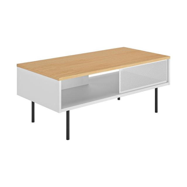 Radio Coffee Table with Storage Tema Home Top Colour/Base Colour: Oak Top/WhiteBase on Productcaster.