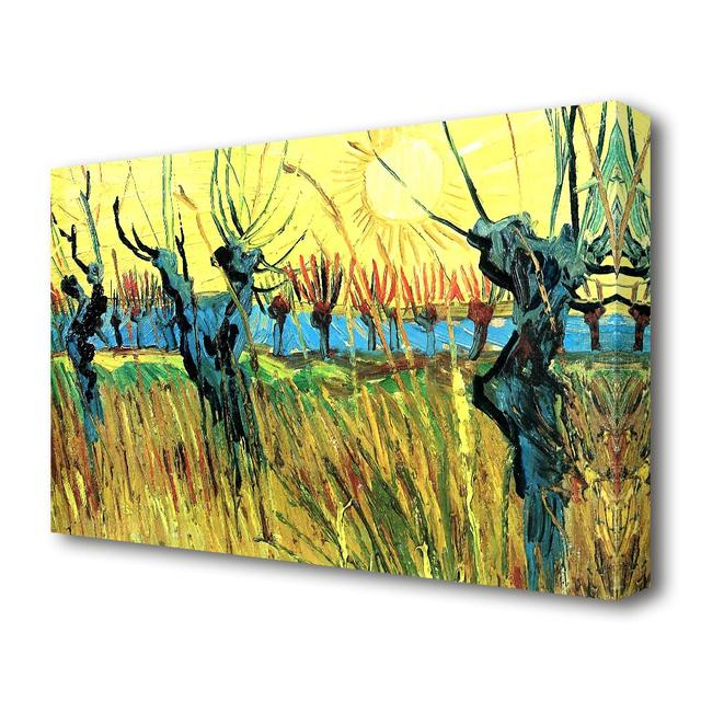 'Grazing at Sunset' by Vincent Van Gogh Oil Painting Print on Wrapped Canvas East Urban Home Size: 35.6 cm H x 50.8 cm W on Productcaster.