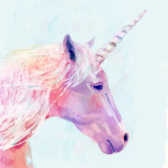 Mystic Unicorn I by Victoria Borges - Print Happy Larry Size: 51cm H x 51cm W x 3.8cm D on Productcaster.