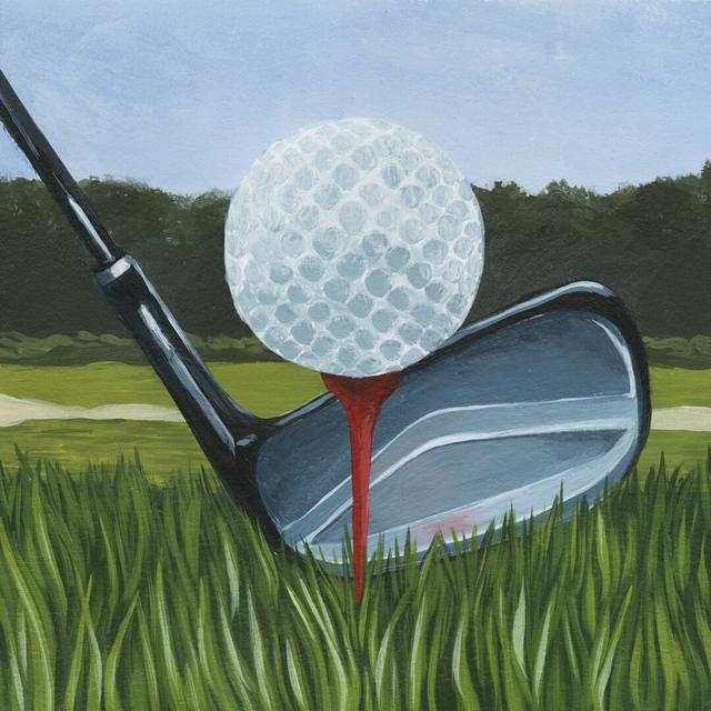 Tee Off II by Grace Popp - Wrapped Canvas Painting Rosalind Wheeler Size: 51cm H x 51cm W on Productcaster.