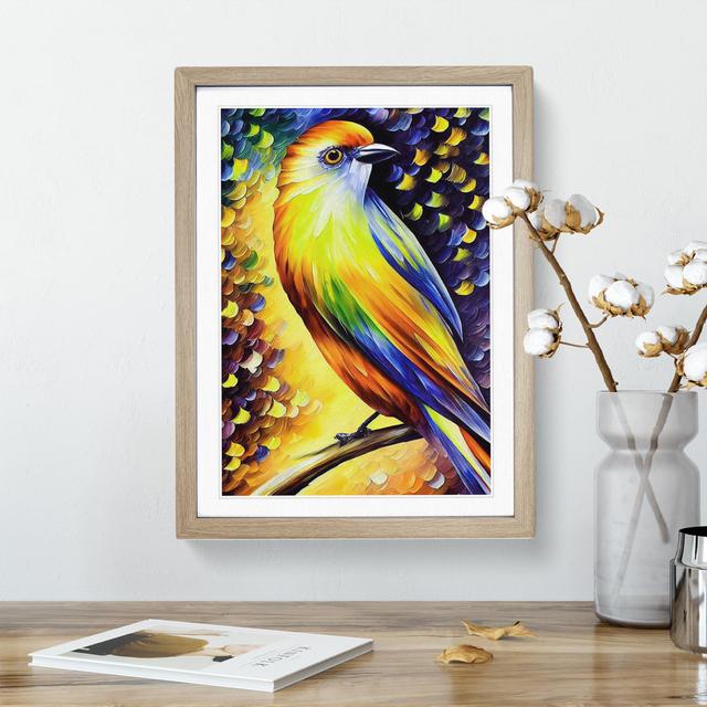 Beauty of a Bird No.1 - Graphic Art Marlow Home Co. Matte Colour: White, Size: 34cm H x 25cm W x 2cm D, Format: Oak on Productcaster.