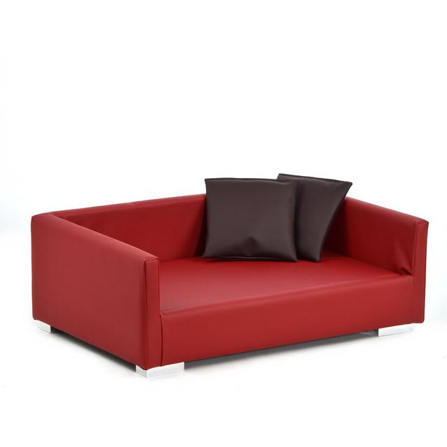 Faux Leather Pet Bed Archie & Oscar Size: 32cm H x 100cm W x 65cm D, Colour: Red on Productcaster.