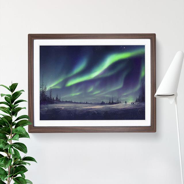 Astonishing Northern Lights - Single Picture Frame Print 17 Stories Frame Colour: Brown, Size: 25cm H x 34cm W on Productcaster.