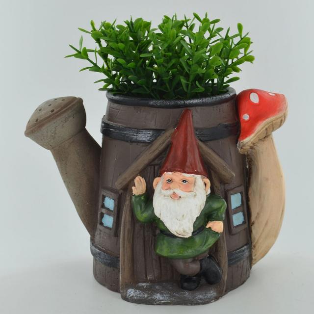 Gnome Plant Pot Watering Can Happy Larry on Productcaster.