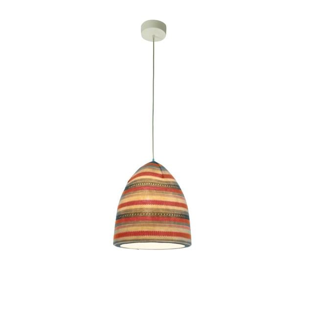 Flower Stripe 1-Light Bell Pendant In-es.artdesign Shade Colour: Red on Productcaster.