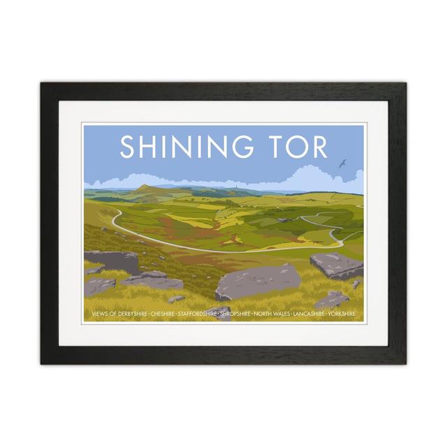 Derbyshire Shining Tor Travel Art Print By Stephen Millership 30 X 40Cm / White Grain Rosalind Wheeler Format: Black Framed Paper, Size: 43.5cm H x 53 on Productcaster.