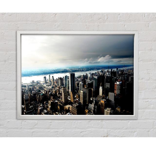 New York City Hudson River - Einzelbildrahmen Kunstdrucke auf Leinwand Ebern Designs Größe: 84,1 cm H x 118,9 cm B on Productcaster.