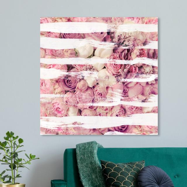 'Rose Strokes' Graphic Art on Wrapped Canvas East Urban Home Size: 40.6 cm H x 40.6 cm W x 3.8 cm D on Productcaster.