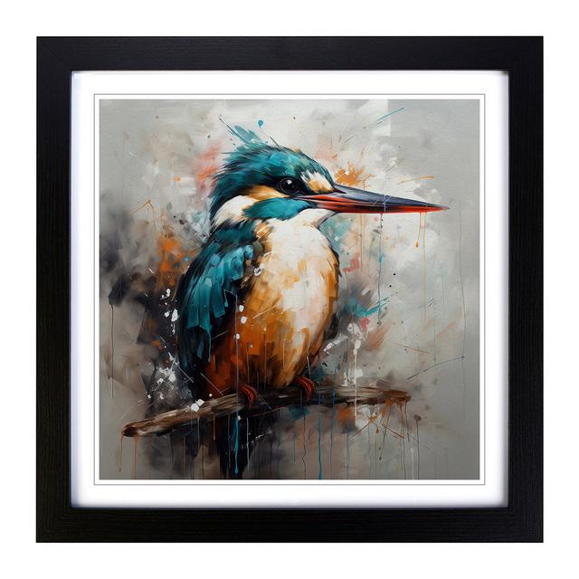 Kingfisher Abstract Expressionism No.5 - Single Picture Frame Art Prints on Wood Marlow Home Co. Format: Black on Productcaster.