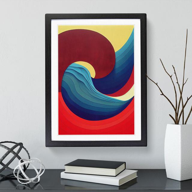 Ocean Wave Modern No.2 - Single Picture Frame Print Metro Lane Size: 64cm H x 46cm W x 2cm D, Frame Colour: Black on Productcaster.