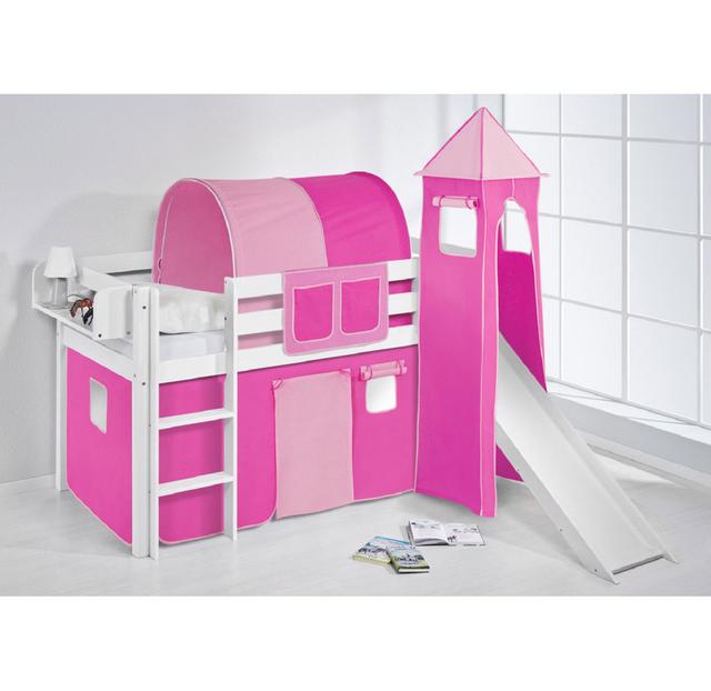 Basic Single Mid Sleeper Bed with Textile Set Lilokids Fabric Colour: Pink on Productcaster.