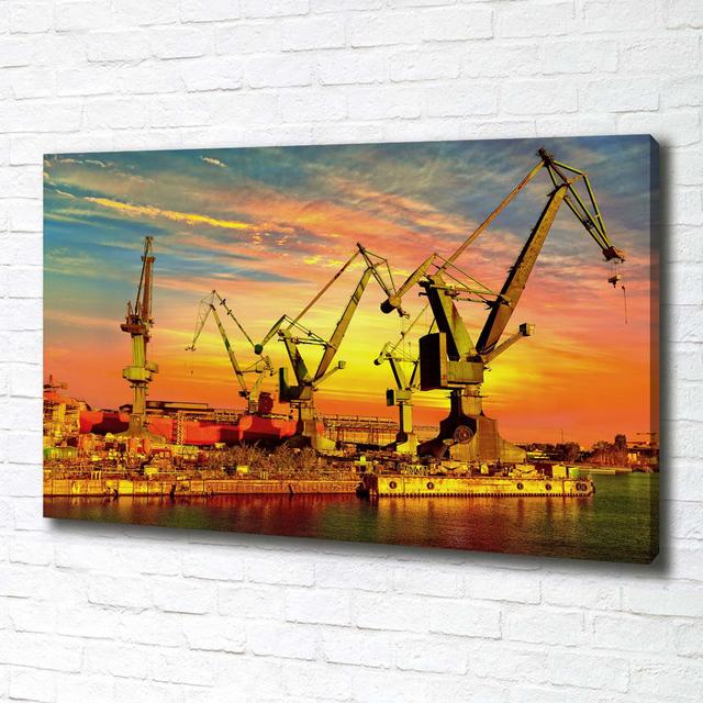 Shipyard in Gdansk - Wrapped Canvas Art Prints Brayden Studio on Productcaster.