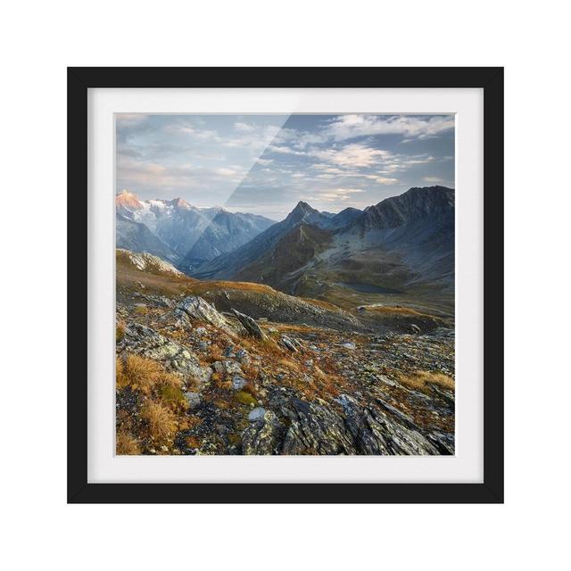 Col de Fenêtre Switzerland - Picture Frame Photograph Print on Paper East Urban Home Format: Black Framed, Size: 70cm H x 70cm W x 2cm D, Matte Colour on Productcaster.