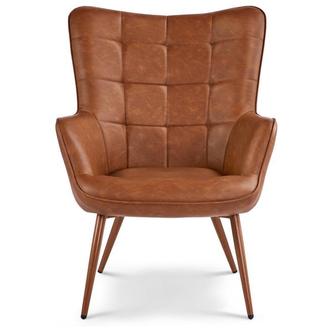 Color Faux Leather Armchair Yaheetech Upholstery Colour: color Brown Faux Leather, Leg Colour: Brown on Productcaster.