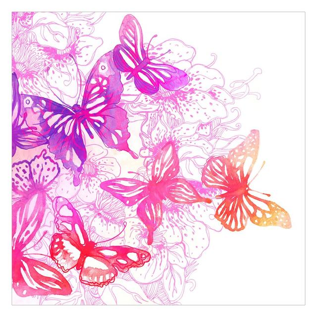 Butterfly Dream 2.4m x 2.4m Textured Matte Peel & Stick Wall Mural East Urban Home Size: 192cm L x 192cm W on Productcaster.