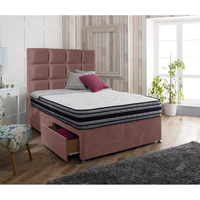 Chiara Divan Bed and Headboard Fairmont Park Storage Type: No Drawers, Size: Double (4'6), Colour: Lilac on Productcaster.