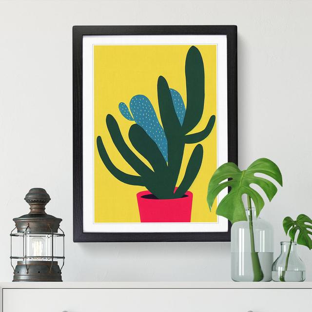 Cactus Cacti Minimalism Natur Pur Size: 64cm H x 46cm W x 2cm D, Format: Black Framed on Productcaster.