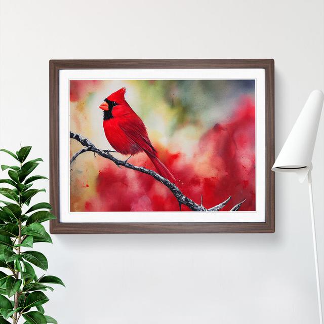 Cardinal Bird Vol.15 - Single Picture Frame Print The Seasonal Aisle Frame Colour: Walnut Framed, Size: 46cm H x 64cm W x 2cm D on Productcaster.