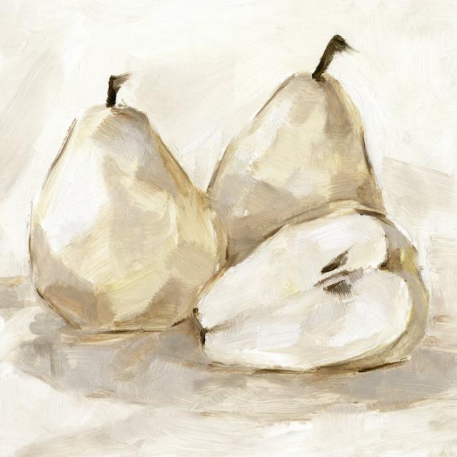 White Pear Study I by Ethan Harper - Wrapped Canvas Painting Rosalind Wheeler Size: 30cm H x 30cm W on Productcaster.