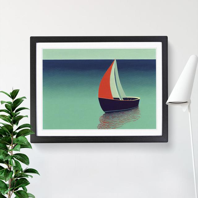 XH1022-6173X Modern Sailing Boat Vol.4 - Single Picture Frame Print Breakwater Bay Size: 46cm H x 64cm W x 2cm D, Frame Colour: Black on Productcaster.