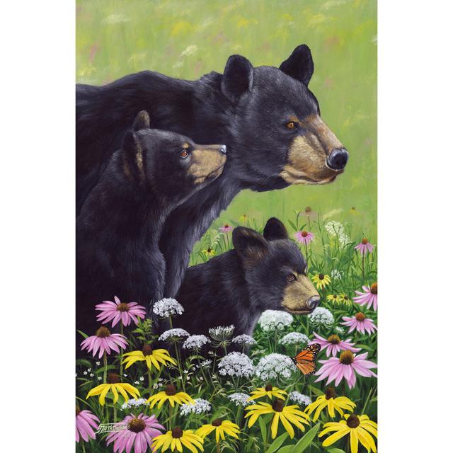 Black Bears by Fred Szatkowski - Wrapped Canvas Print Union Rustic Size: 91cm H x 61cm W on Productcaster.