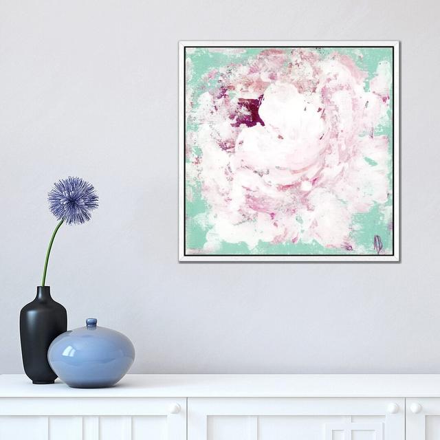 Lavender Peony-Canvas Fleur De Lis Living Size: 45.72cm H x 45.72cm W x 3.81cm D, Format: White Framed on Productcaster.