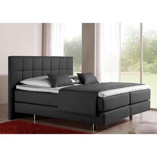 Boxspringbett 17 Stories Matratzenhärte: 7-Zonen-Kaltschaummatratze, H3, Liegefläche: 180 × 200 cm, Farbe: Anthrazitfarben on Productcaster.