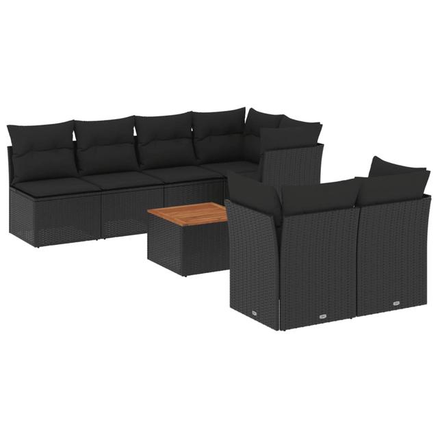 Shellburne Garten-Sofagarnitur ClassicLiving Rahmenfarbe: Schwarz, Farbe des Kissens: Schwarz on Productcaster.