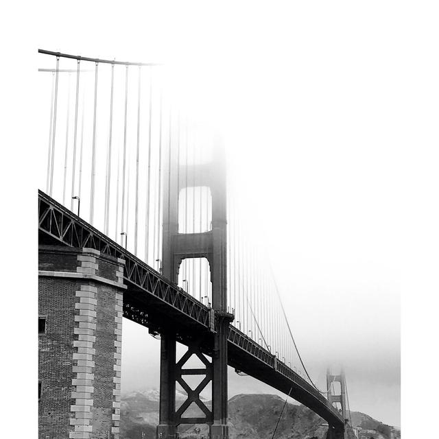 Golden Gate Bridge Black And White - Wrapped Canvas Print Ebern Designs Size: 122cm H x 81cm W x 3.8cm D on Productcaster.