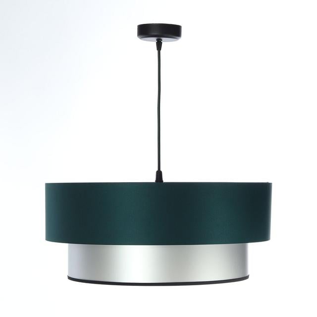 Drum Pendant Canora Grey Shade Colour: Dark Green/Silver, Size: 20cm H x 50cm W x 50cm D on Productcaster.