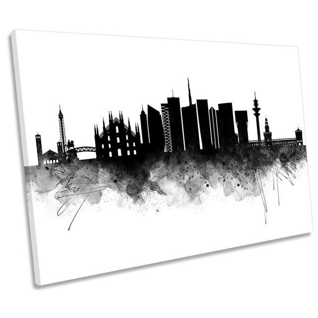 Milan City Skyline - Wrapped Canvas Art Print 17 Stories Size: 81.3cm H x 121.9cm W x 4cm D on Productcaster.