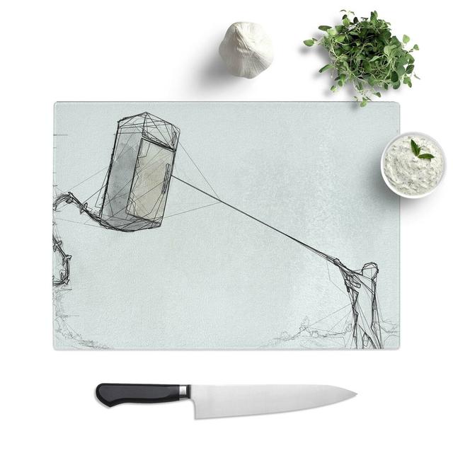 Glass Fridge Kite by Banksy Chopping Board East Urban Home Size: 39 cm W x 28.5 cm L on Productcaster.