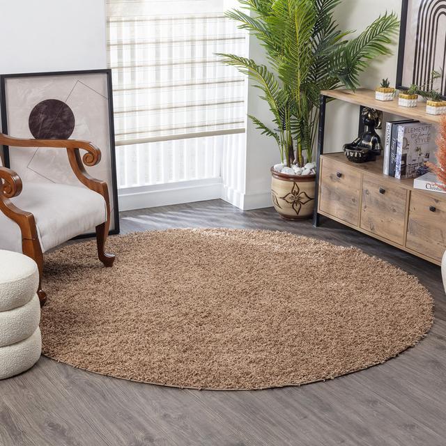 Fivelands Solid Colour Machine Woven Beige Area Rug Surya B.V. Rug Size: Round 120cm on Productcaster.