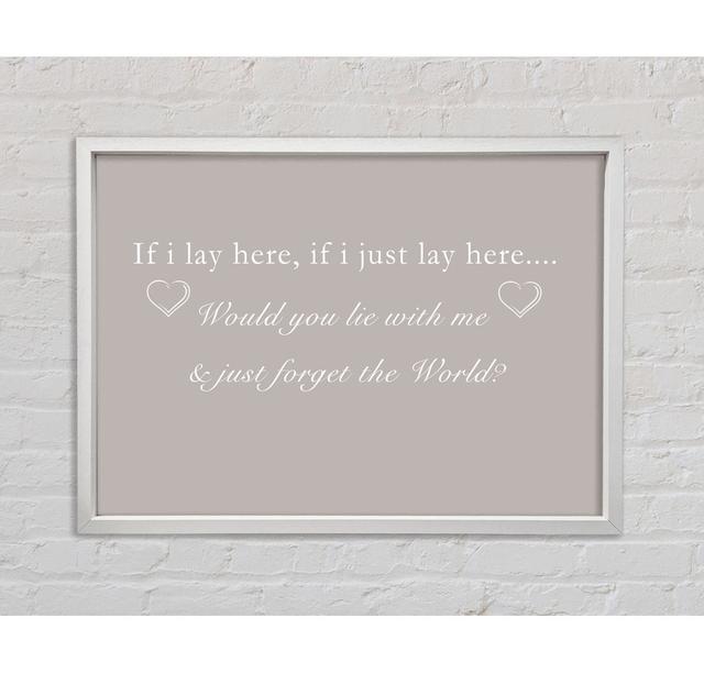 Music Quote If I Lay Here Snow Patrol Vivid Pink - Print Bright Star Size: 84.1cm H x 118.9cm W x 3.3cm D, Colour: Beige on Productcaster.