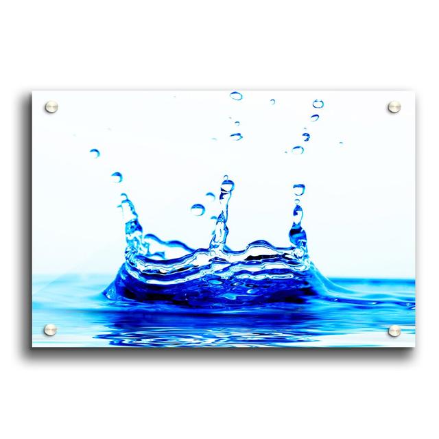 Blue Water Droplets - Unframed Photograph Print on Paper East Urban Home Size: 84.1cm H x 118.9cm W on Productcaster.