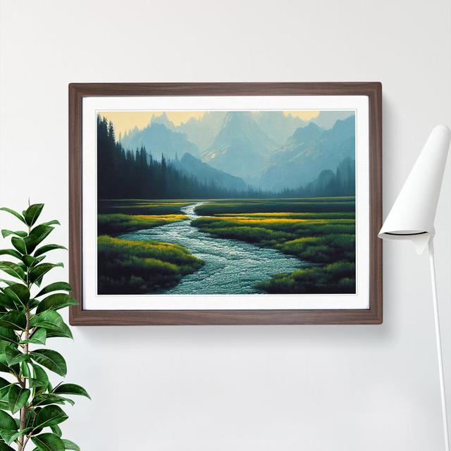 Forest River Path Vol.3 - Picture Frame Painting Alpen Home Size: 25cm H x 34cm W x 2cm D, Frame Colour: Walnut on Productcaster.