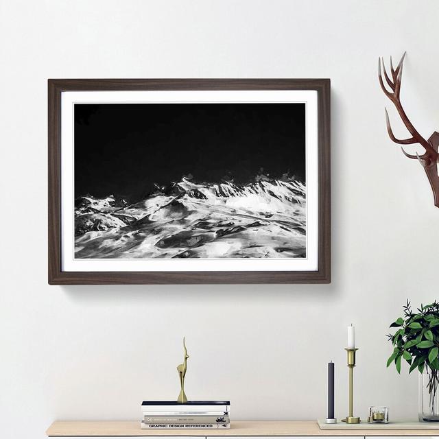 Snow Covered Mountains - Picture Frame Graphic Art Print East Urban Home Frame Option: Walnut Framed, Size: 62cm H x 87cm W x 2cm D on Productcaster.