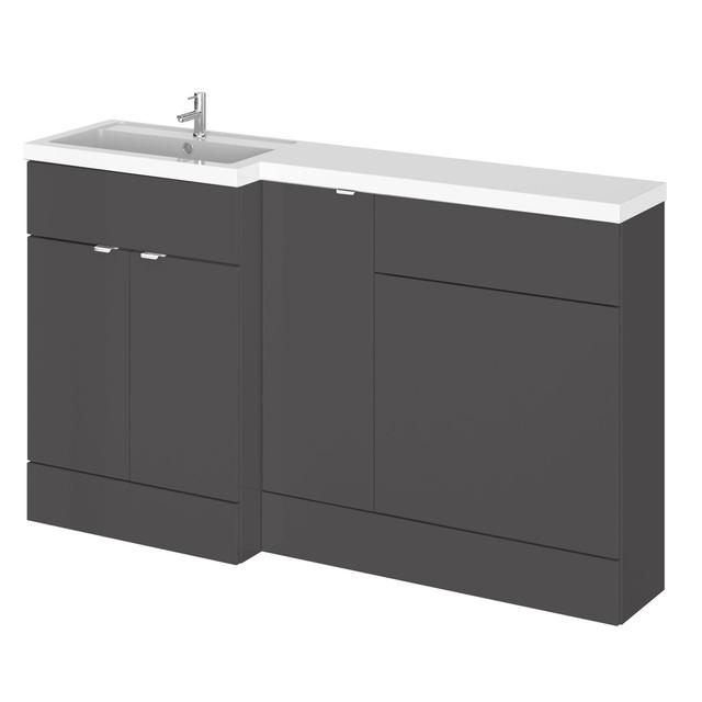 Fusion 5 Piece Bathroom Furniture Set Hudson Reed Vanity Unit Colour: Gloss Grey on Productcaster.