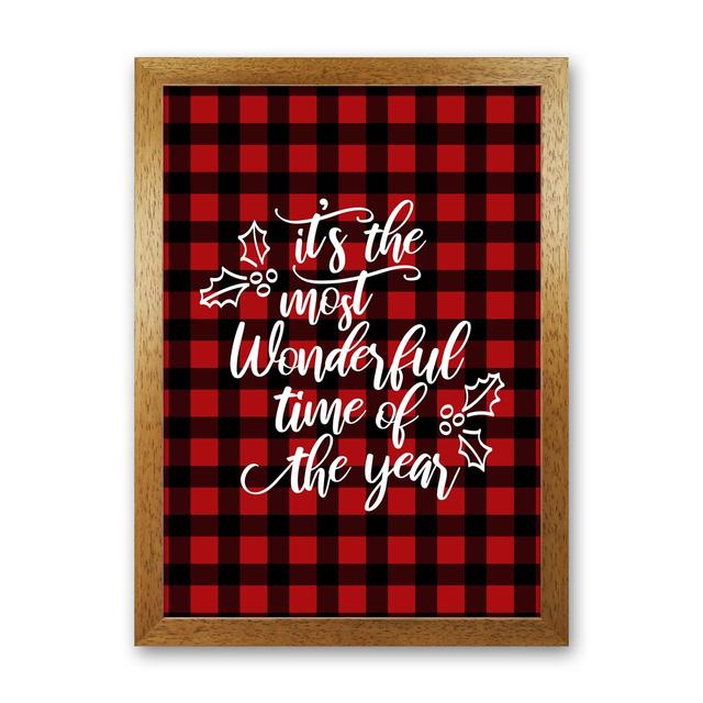 Wonderful Time - Graphic Art Print on Paper The Seasonal Aisle Frame Option: Brown Framed, Size: 46cm H x 34cm W x 3cm D on Productcaster.