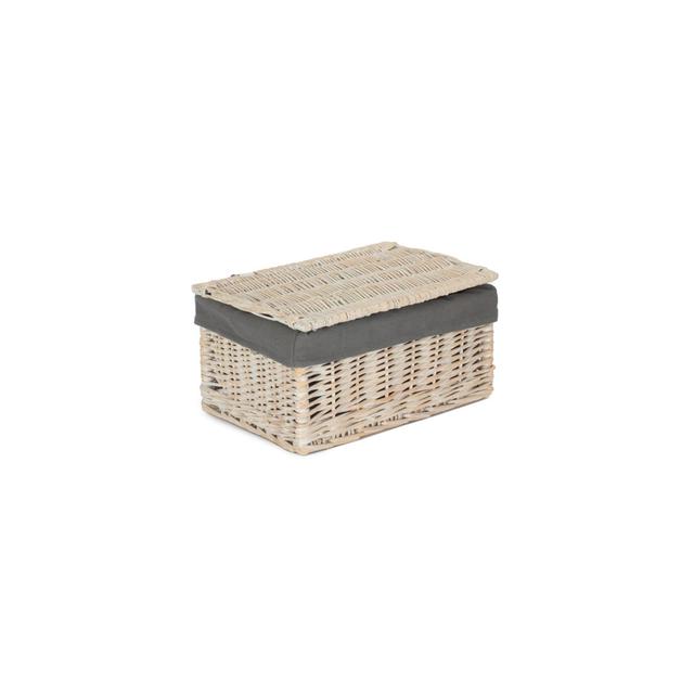 Korb aus Korbgeflecht/Rattan Haus am Meer Farbe: Weiß gewaschen/Graues Futter on Productcaster.