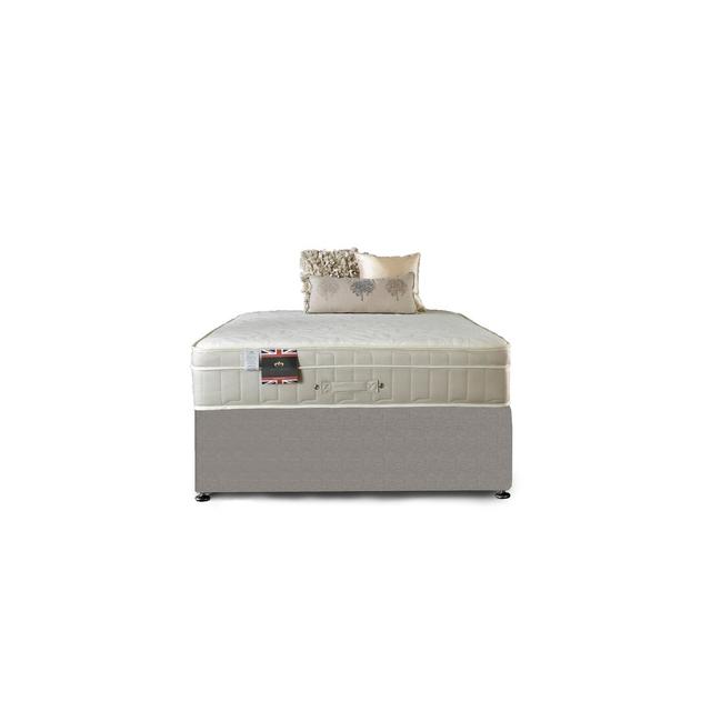 Arkin Pocket Memory Divan Bed Fairmont Park Storage Type: No Storage, Colour: Silver Linen, Size: Small Single (2'6) on Productcaster.