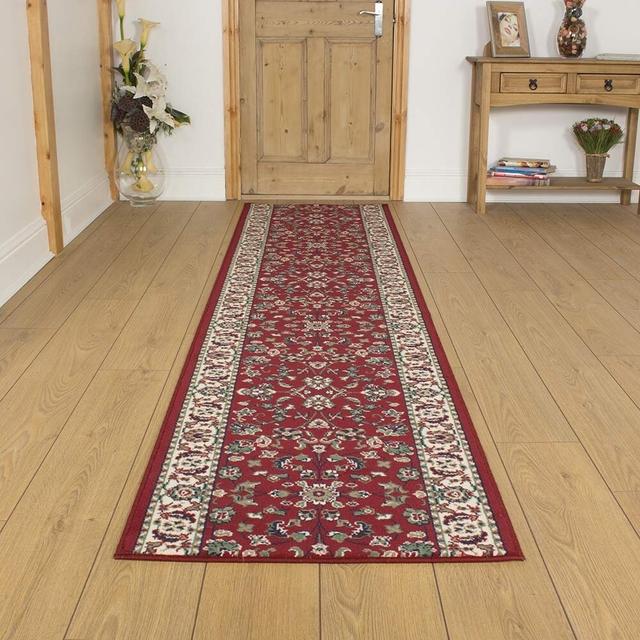 Ballyclarc Oriental Machine Woven Red Area Rug ClassicLiving Rug Size: Runner 330cm x 70cm on Productcaster.